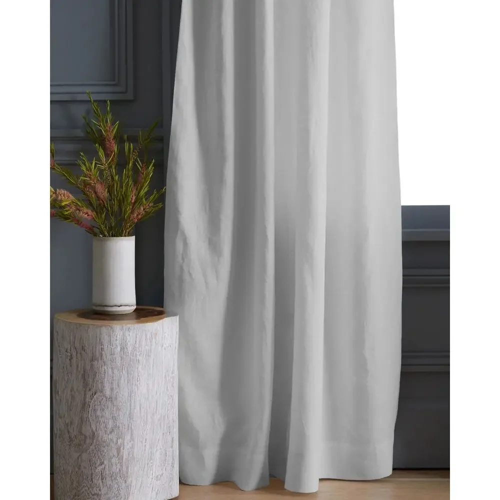 Quince European Linen Cotton Lined Light Filtering Curtain 48x108 NWT